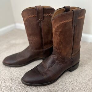 Vintage 80’s USA made Justin Men’s Western cowhide Roper Boots